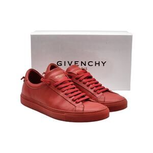 Givenchy Urban Street Low Leather Sneakers Red EU 45 US 12 - $890